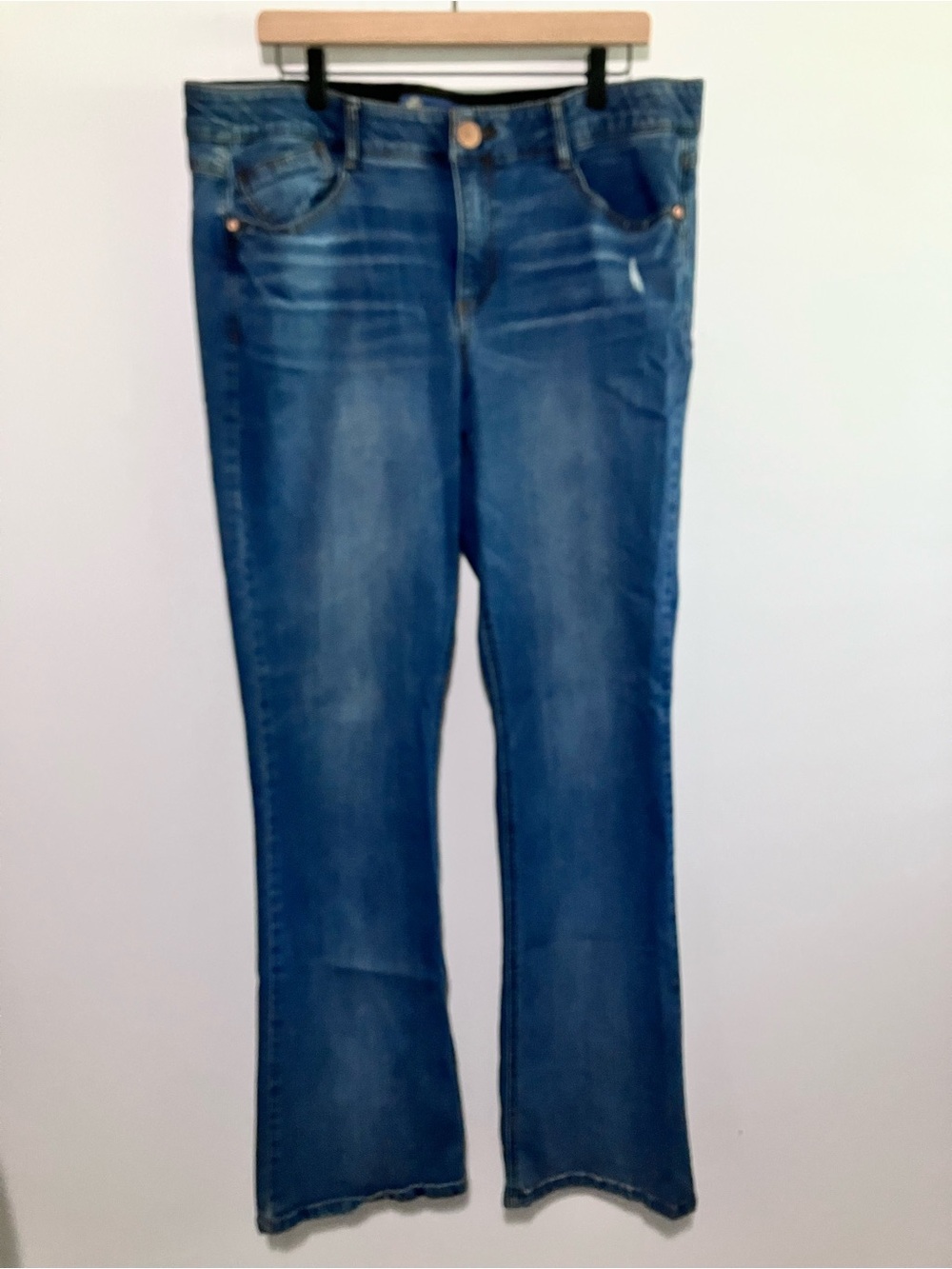 Democracy Medium Wash Mid Rise Boot Cut Jeans Size 16